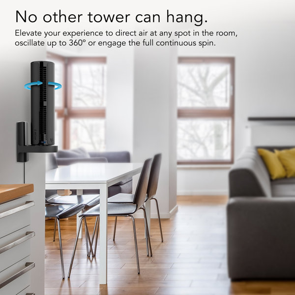 Vornado ATOM 2W AE Alexa Enabled Oscillating Tower Fan with Wall Mount